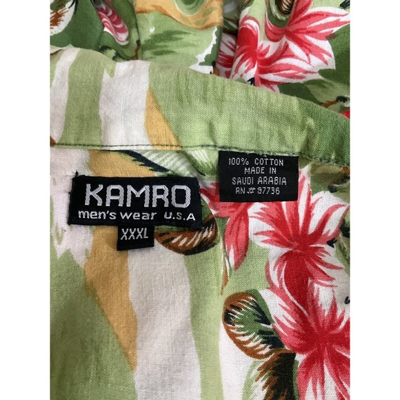 VTG Kamro Mens Hawaiian Button Up Shirt 3XL Floral Tropical Retro Beach Vacation - Picture 5 of 6